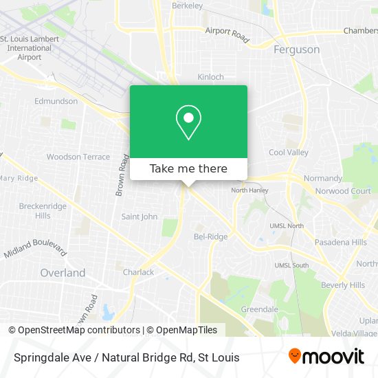 Springdale Ave / Natural Bridge Rd map