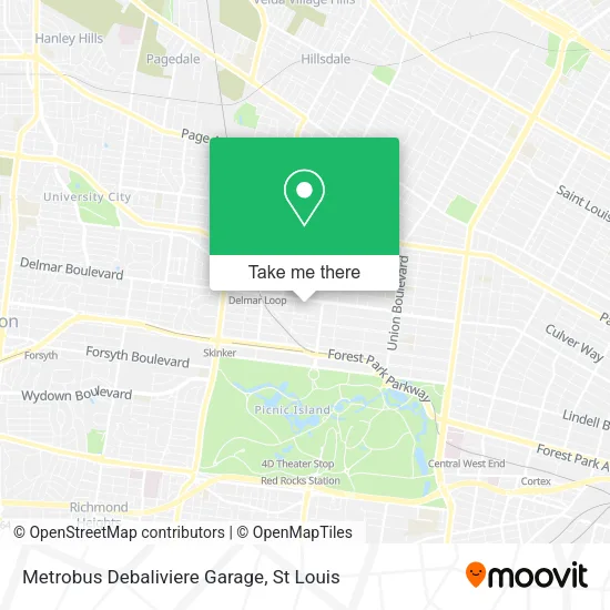 Mapa de Metrobus Debaliviere Garage