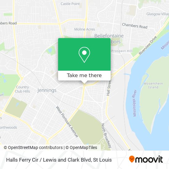 Halls Ferry Cir / Lewis and Clark Blvd map