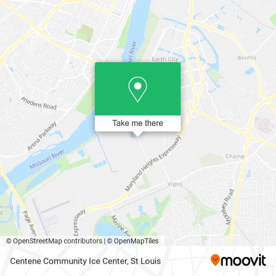 Centene Community Ice Center map