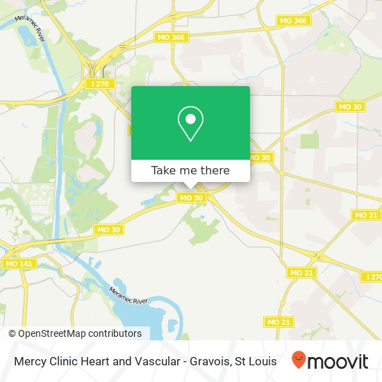 Mercy Clinic Heart and Vascular - Gravois map