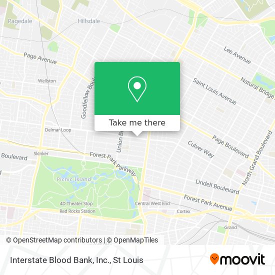 Interstate Blood Bank, Inc. map
