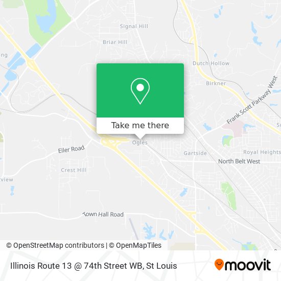 Mapa de Illinois Route 13 @ 74th Street WB