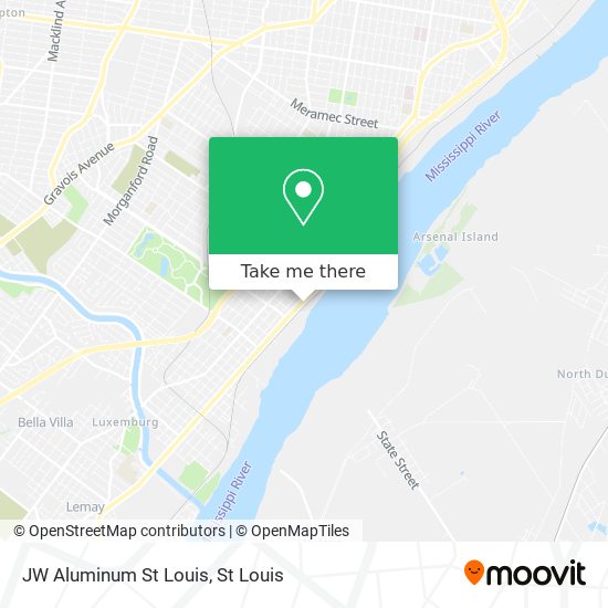 JW Aluminum St Louis map