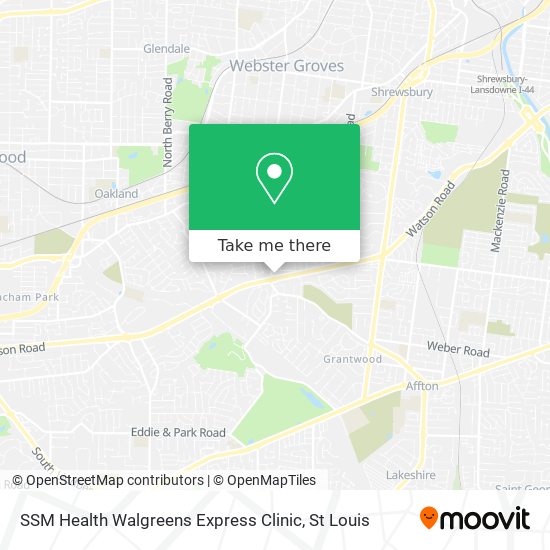 Mapa de SSM Health Walgreens Express Clinic