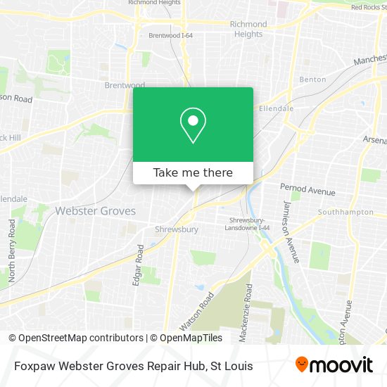 Foxpaw Webster Groves Repair Hub map