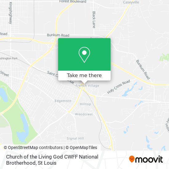 Church of the Living God CWFF National Brotherhood map