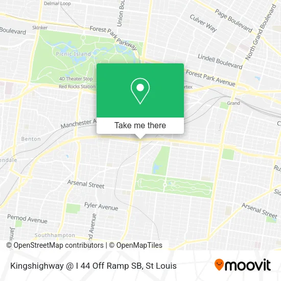 Kingshighway @ I 44 Off Ramp SB map
