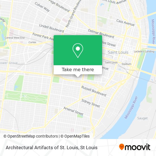 Mapa de Architectural Artifacts of St. Louis