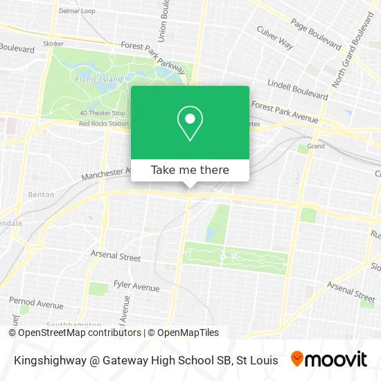 Kingshighway @ Gateway High School SB map