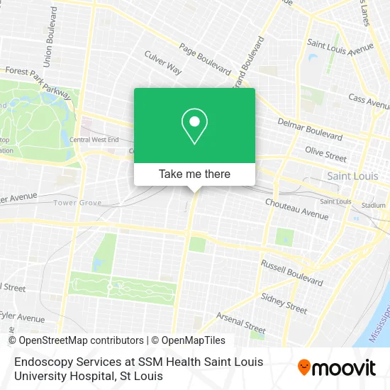 Endoscopy Services at SSM Health Saint Louis University Hospital map