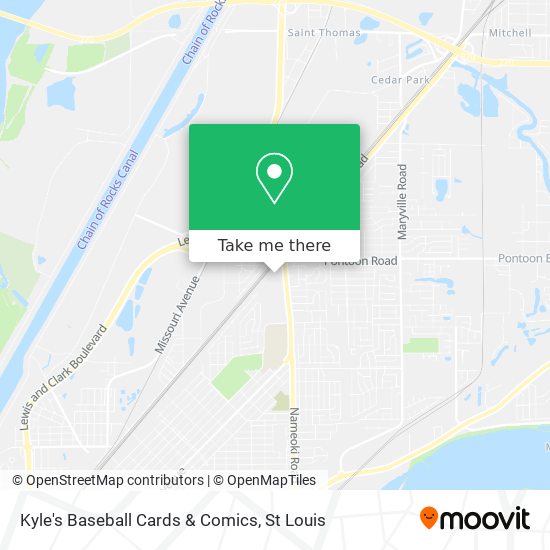 Kyle's Baseball Cards & Comics map