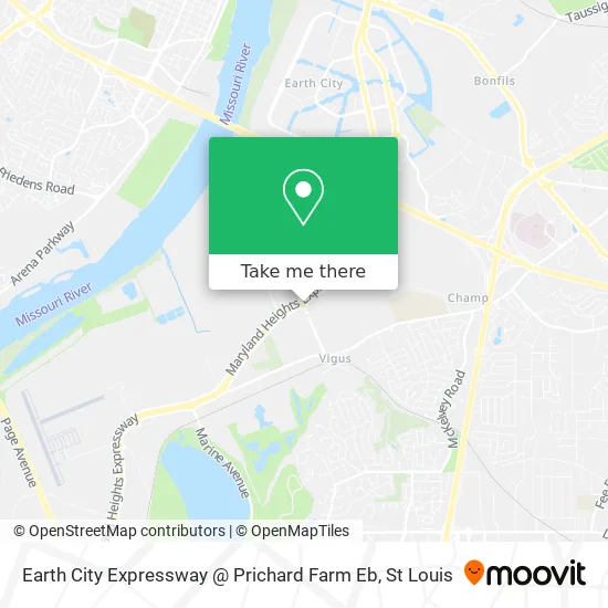 Earth City Expressway @ Prichard Farm Eb map