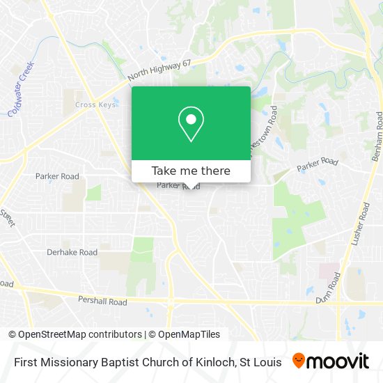 First Missionary Baptist Church of Kinloch map