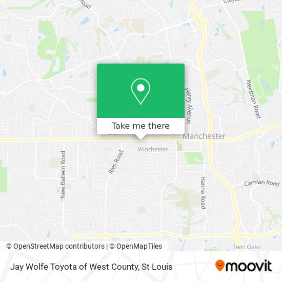 Jay Wolfe Toyota of West County map