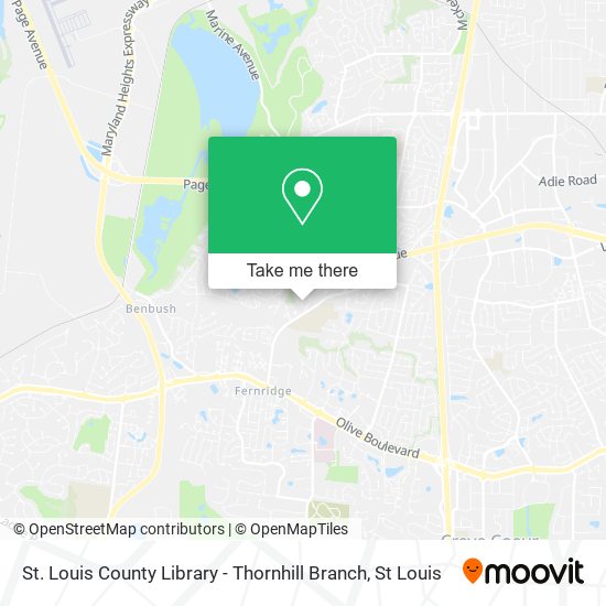 Mapa de St. Louis County Library - Thornhill Branch