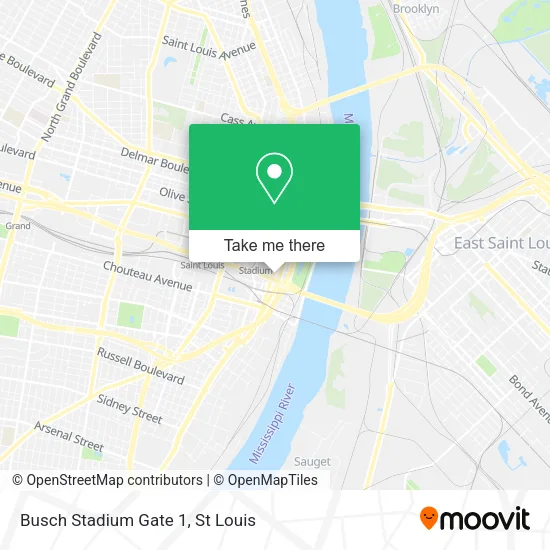 Busch Stadium Gate 1 map