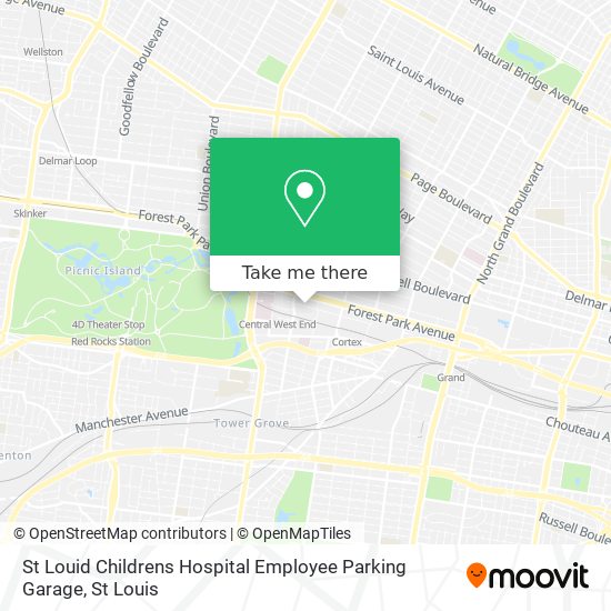 St Louid Childrens Hospital Employee Parking Garage map
