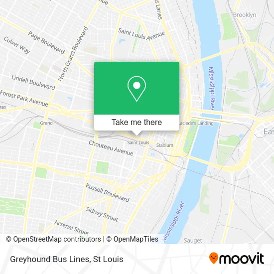 Mapa de Greyhound Bus Lines