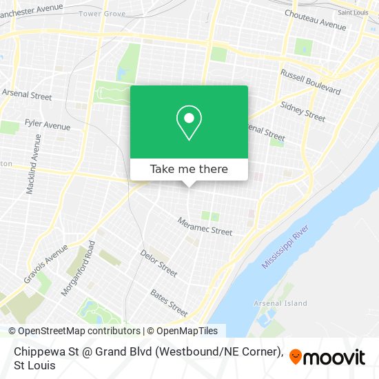 Chippewa St @ Grand Blvd (Westbound / NE Corner) map