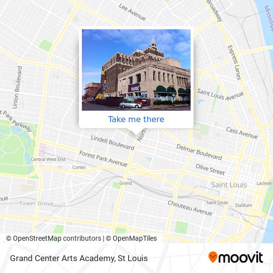 Mapa de Grand Center Arts Academy