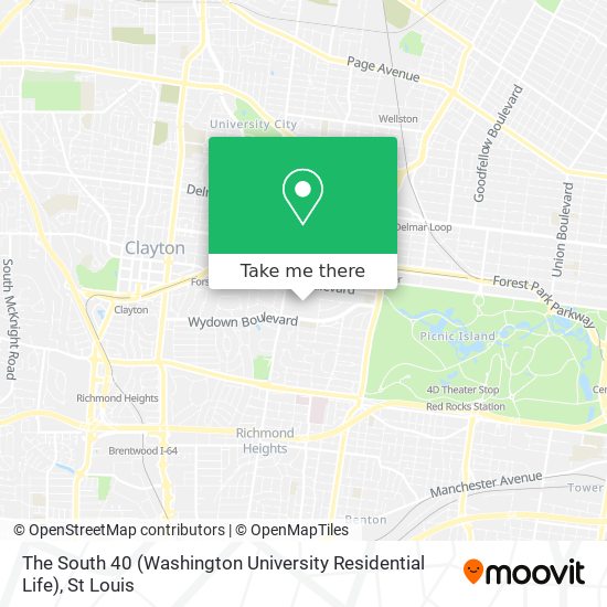 The South 40 (Washington University Residential Life) map
