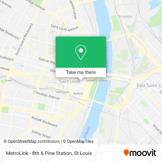 MetroLink - 8th & Pine Station map