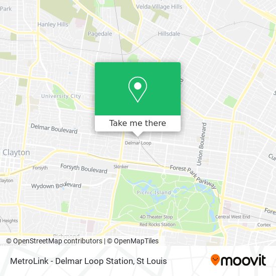 MetroLink - Delmar Loop Station map