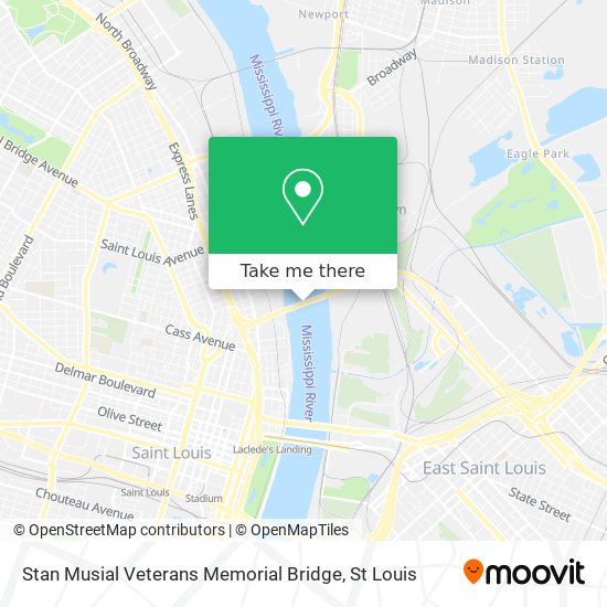 Stan Musial Veterans Memorial Bridge map