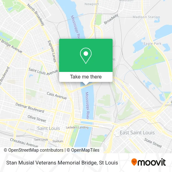 Mapa de Stan Musial Veterans Memorial Bridge