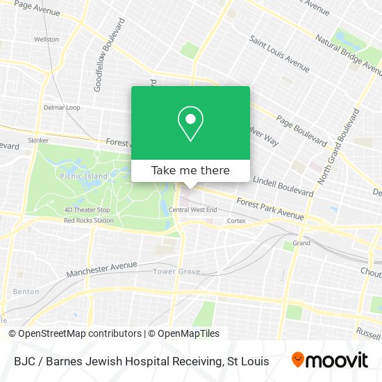 BJC / Barnes Jewish Hospital Receiving map
