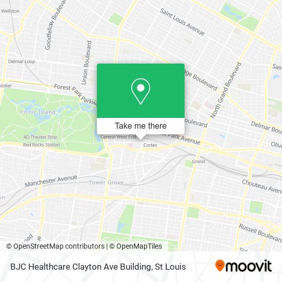 BJC Healthcare Clayton Ave Building map