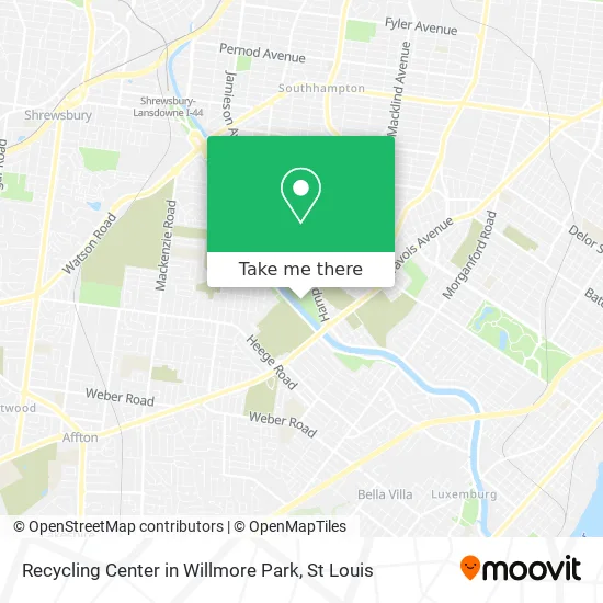 Recycling Center in Willmore Park map