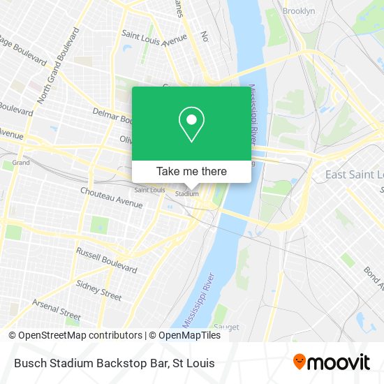 Busch Stadium Backstop Bar map