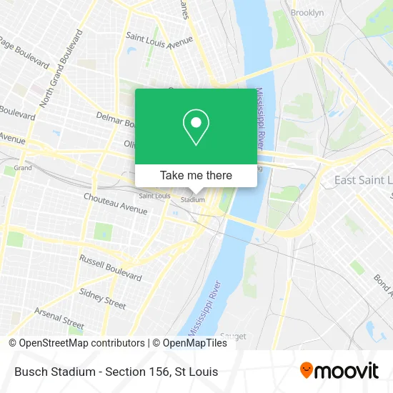 Busch Stadium - Section 156 map