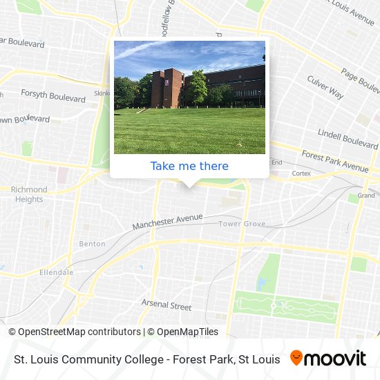 St Louis Community College Forest Park Map How To Get To St. Louis Community College - Forest Park By Bus Or Metro?