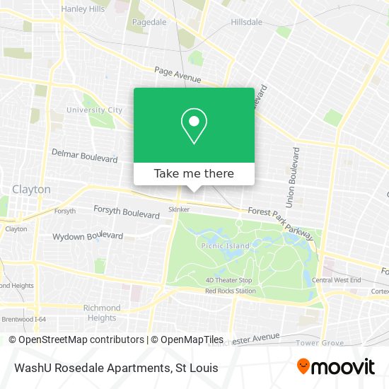 WashU Rosedale Apartments map