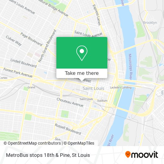 MetroBus stops 18th & Pine map
