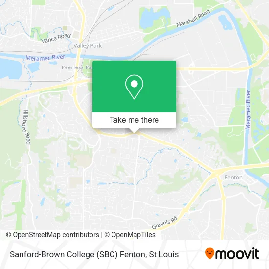 Sanford-Brown College (SBC) Fenton map