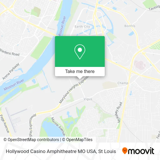Hollywood Casino Amphitheatre MO USA map