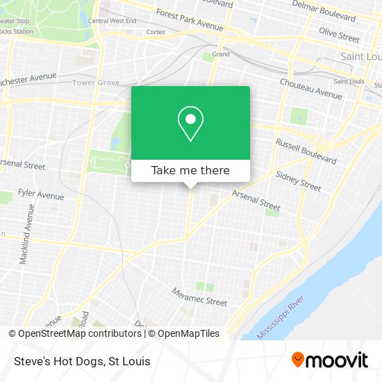 Steve's Hot Dogs map