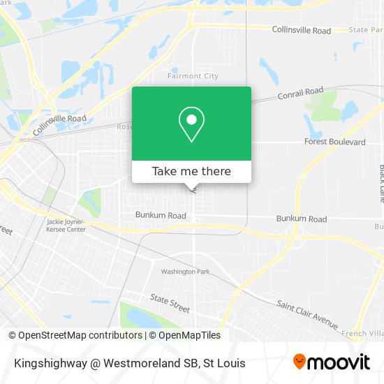 Kingshighway @ Westmoreland SB map