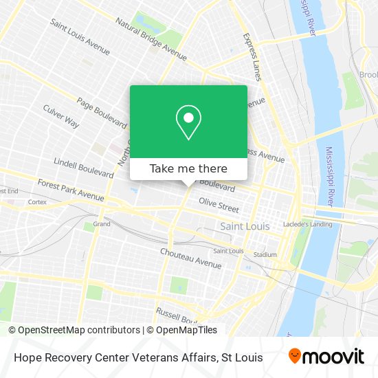 Hope Recovery Center Veterans Affairs map