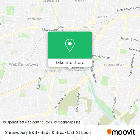 Shrewsbury B&B - Birds & Breakfast map
