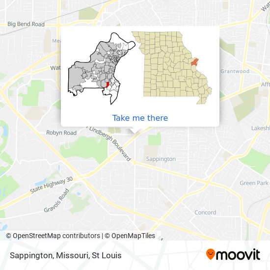 Sappington, Missouri map