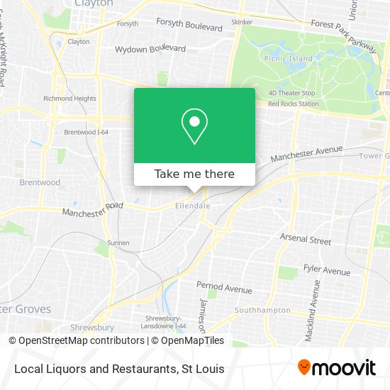 Local Liquors and Restaurants map