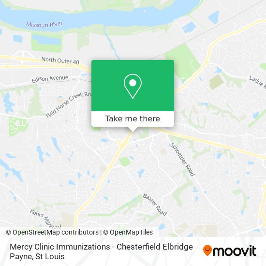 Mercy Clinic Immunizations - Chesterfield Elbridge Payne map