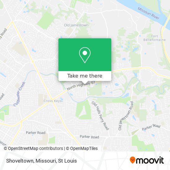 Shoveltown, Missouri map