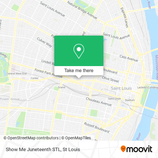 Show Me Juneteenth STL map