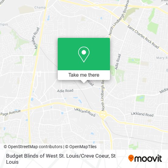 Budget Blinds of West St. Louis / Creve Coeur map